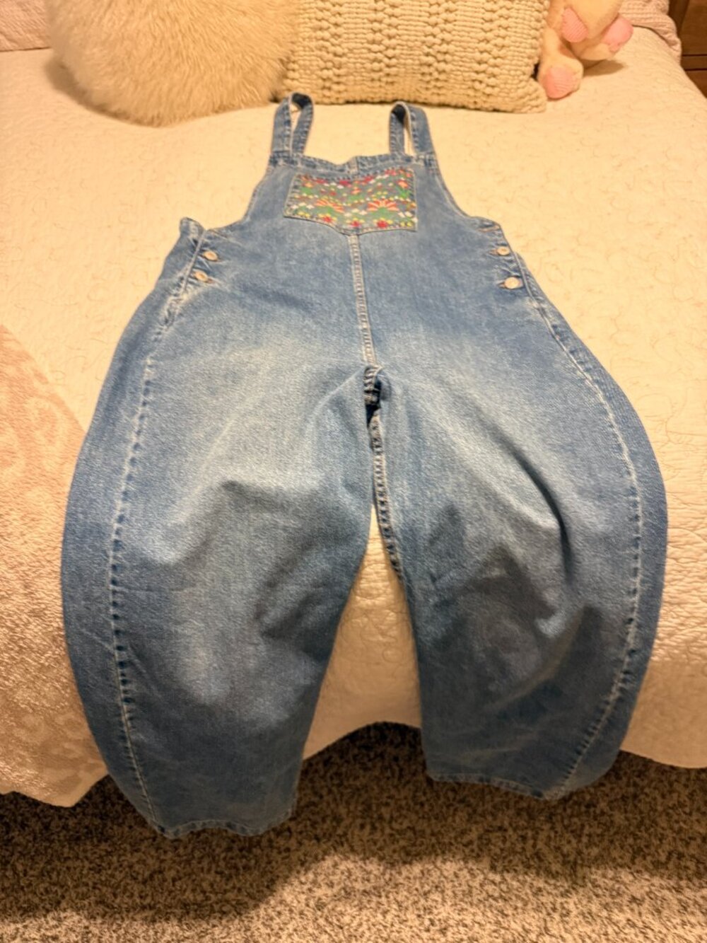We The Free Sweet Pea Embroidered Overalls
